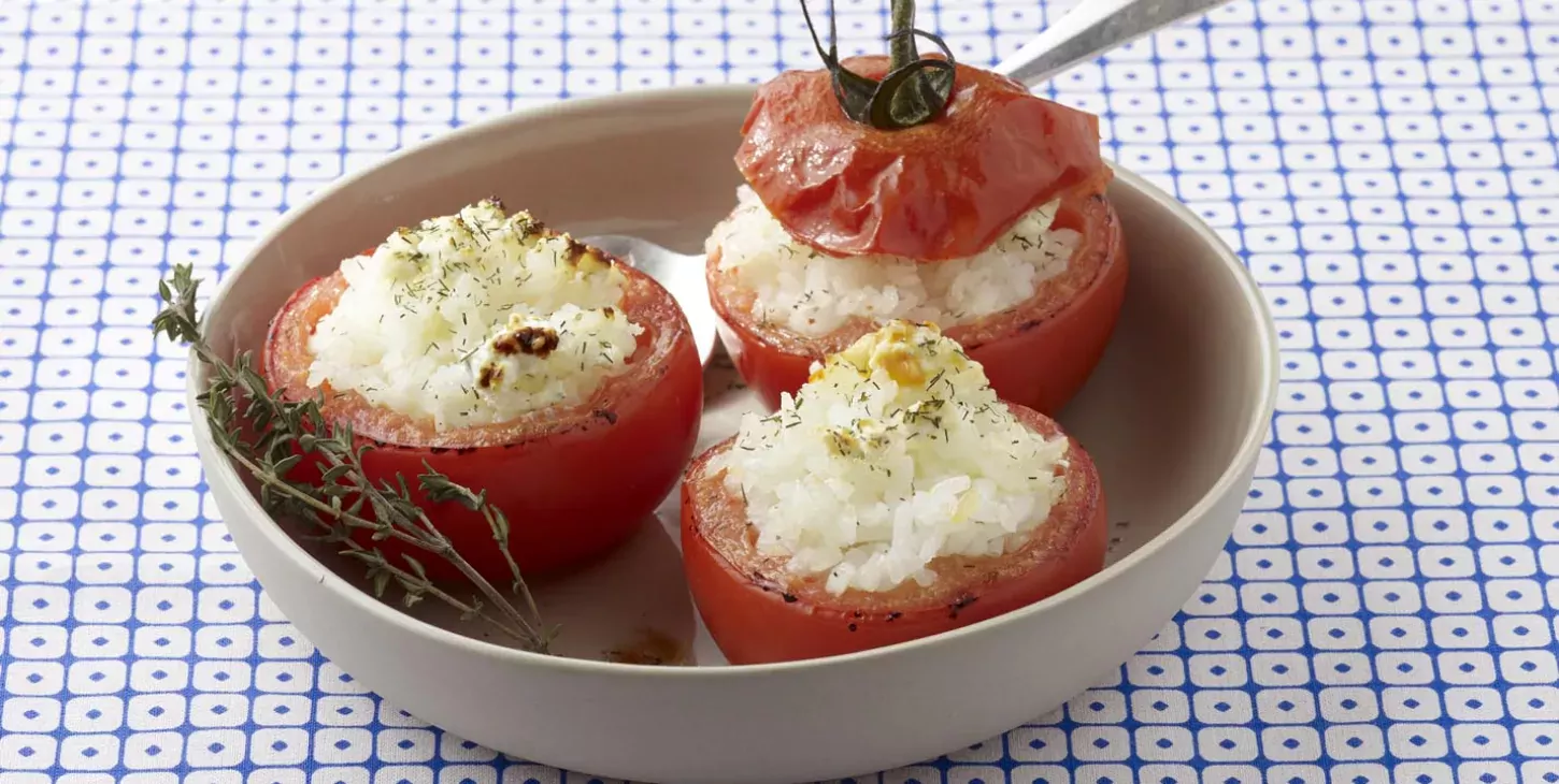 Gevulde tomaten met rijst Madame Loïk