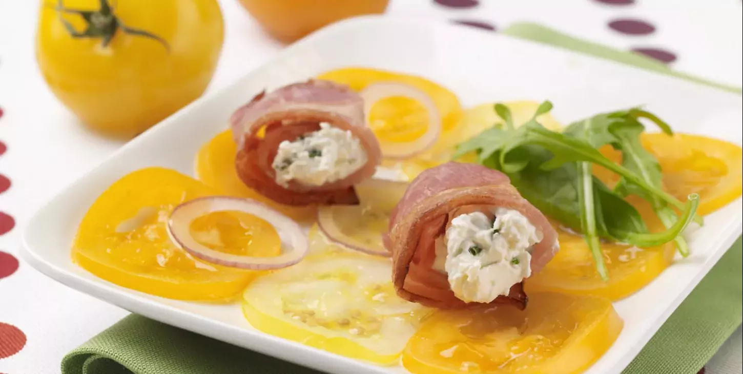 Carpaccio de tomates colorées