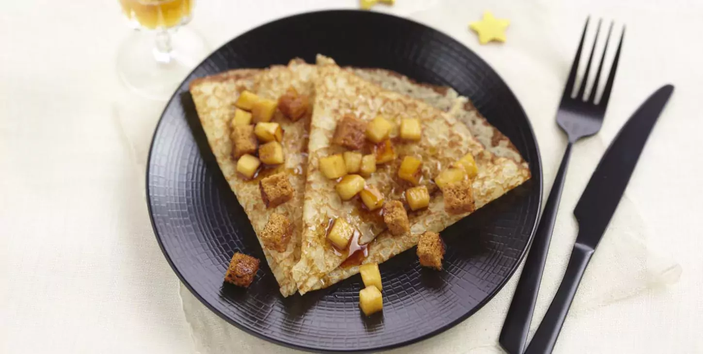 Crêpes aux pommes et pain d'épice