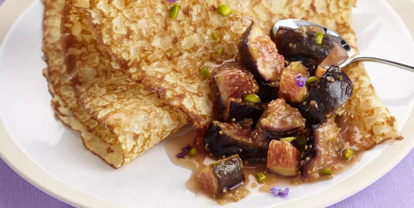 Crêpes à la compotée de figues et miel