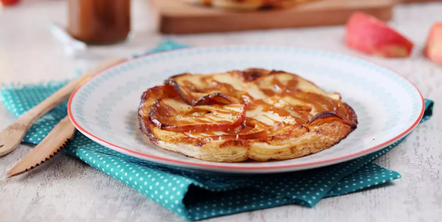 Feuilleté chèvre, pommes, caramel