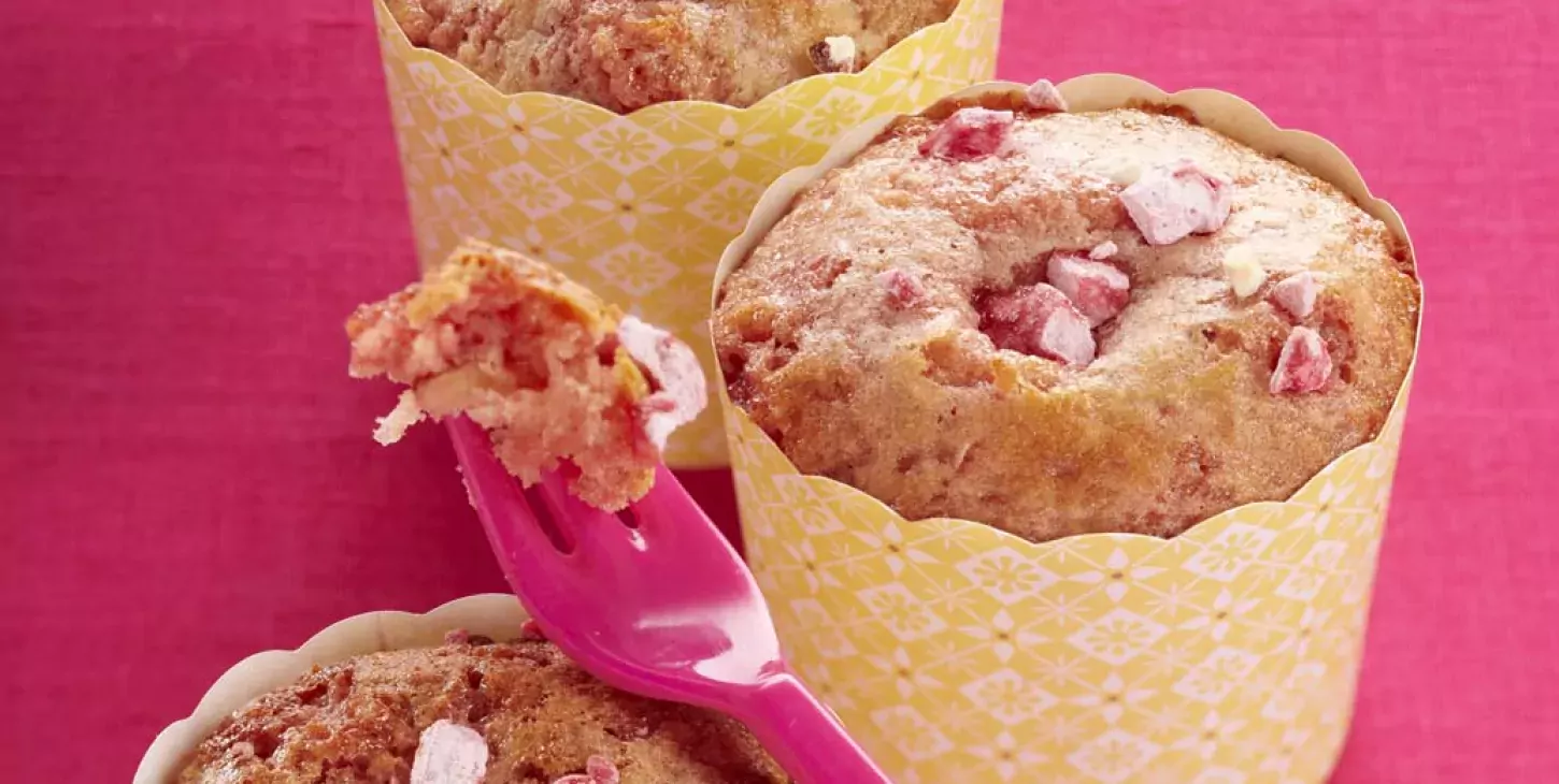 Muffins aux pralines roses