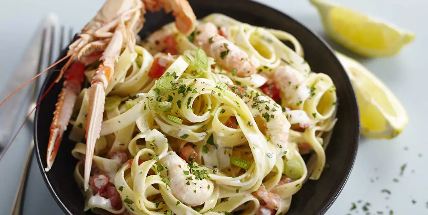 Tagliatelles aux langoustines et Lait Ribot