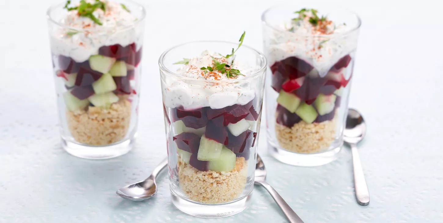 verrine concombre betterave tiramisu