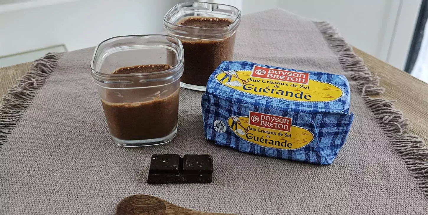 Mousse chocolat beurre sel de guérande paysan breton