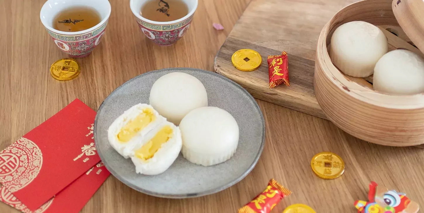 Bao à la Crème aux Oeufs avec Crème Pâtissière