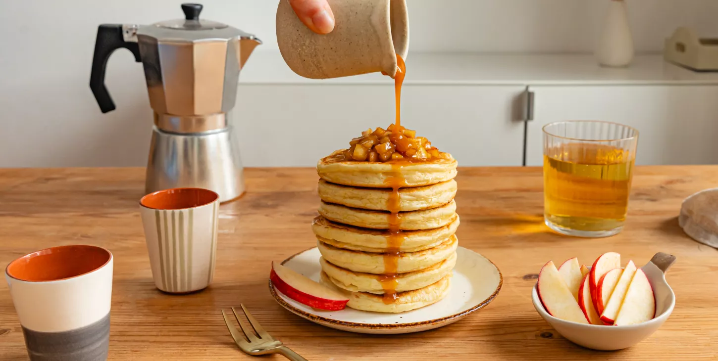 Pancakes cannelle et pommes au caramel plaisir onctueux paysan breton