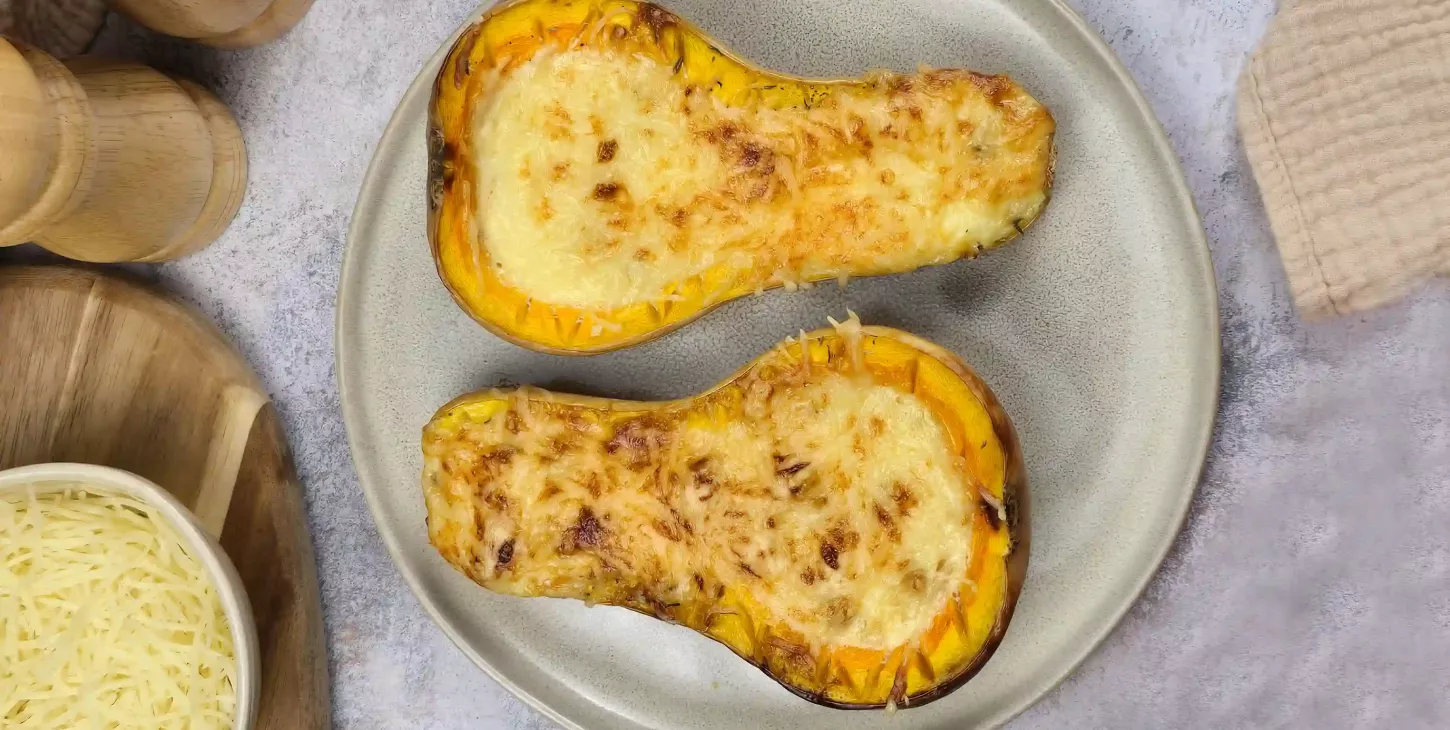 Courge butternut farcie aux champignons et Emmental Râpé