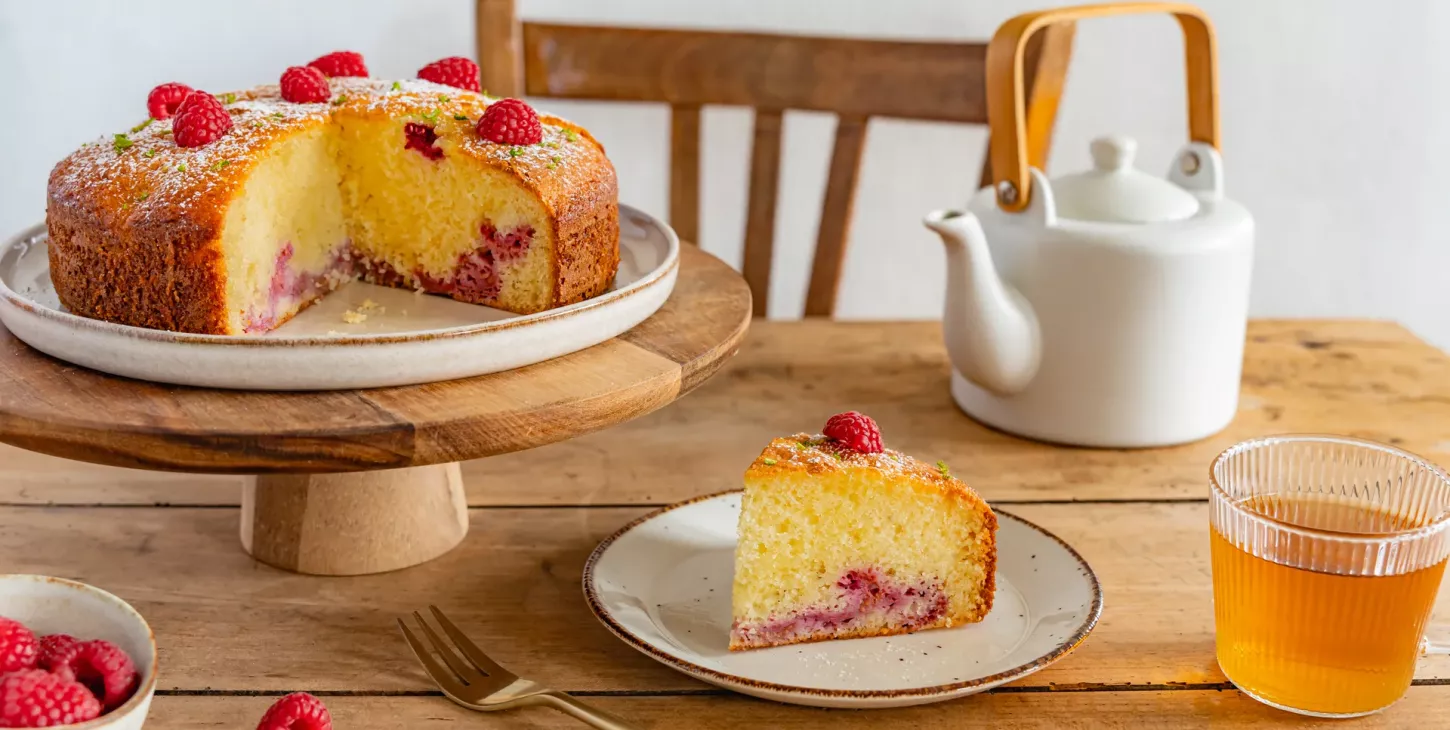 Gâteau aux framboises et citron vert lait ribot paysan breton