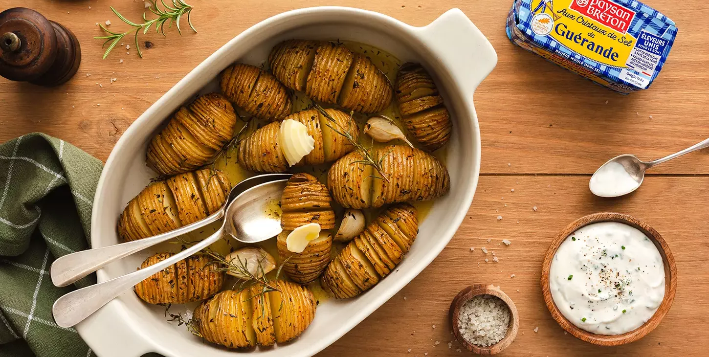 pomme de terre hasselback beurre moulé sel de guérande paysan breton